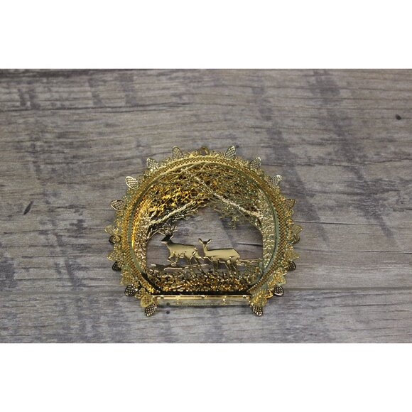 Danbury Mint gold plated brass filigree holiday keepsake ornament set of 3‎ - Picture 13 of 16